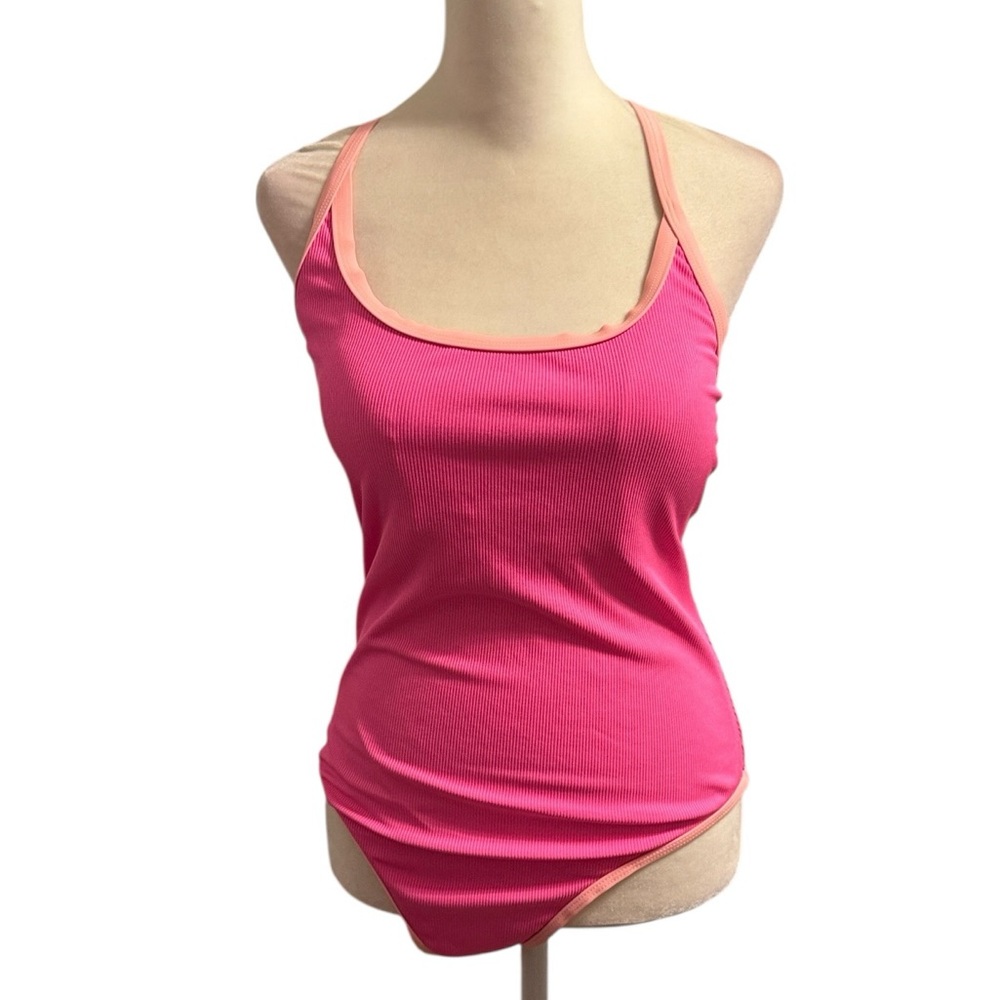 Hot pink one piece swim suit size large